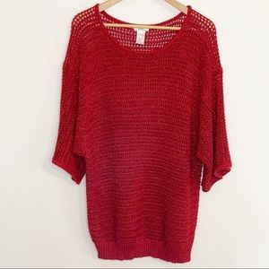 Red shimmer sweater 1X